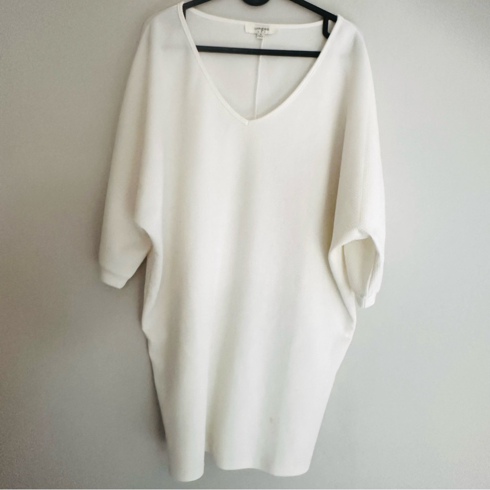 Umgee White V-Neck Mini Oversized Dress